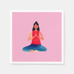 Guardanapo De Papel Yoga Girl Meditation Namaste