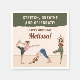 Guardanapo De Papel Yoga Girls In Yoga Poses Boho Yoga Birthday Party