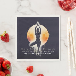 Guardanapo De Papel Yoga Meditation Instrutor Tree Pose Full Moon