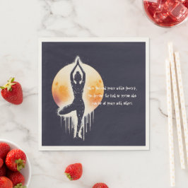 Guardanapo De Papel Yoga Meditation Instrutor Tree Pose Full Moon