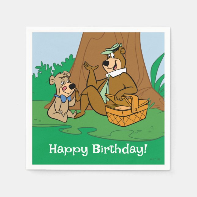 Guardanapo De Papel Yogi Bear e Boo Picnic Snack (Frente)