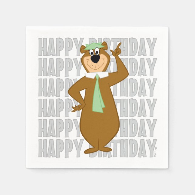 Guardanapo De Papel Yogi "Mais Inteligente Que O Urso Médio" (Frente)