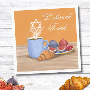 Guardanapo De Papel Yom Kippur L’shanah Tovah, Café, Pomegranatos
