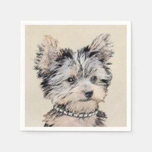 Guardanapo De Papel Yorkshire Terrier Puppy Pintura Original