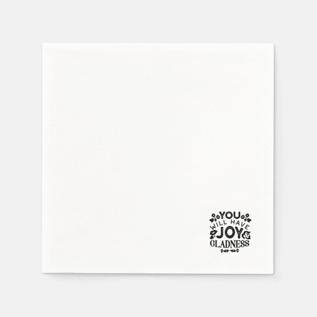Guardanapo De Papel You Will Have Joy and Gladness Inspirational Quote (Frente)