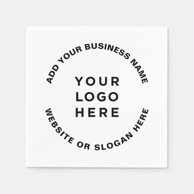 Guardanapo De Papel Your Logo and Text Simple Professional (Frente)
