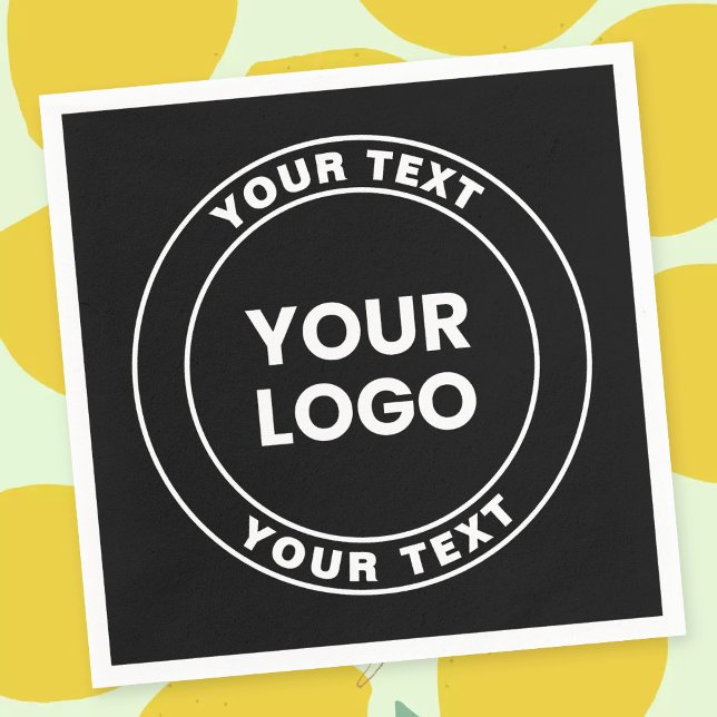 Guardanapo De Papel Your Uploaded Logo + Bold Circular Text  (Criador carregado)