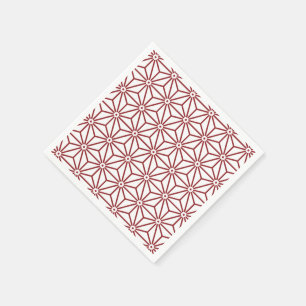 Guardanapo De Papel Yukata Japonês Vermelho e Branco Jinbei Asanoha Sh