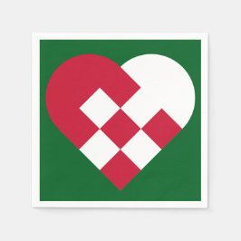 Guardanapo De Papel Yule Heart escandinavo