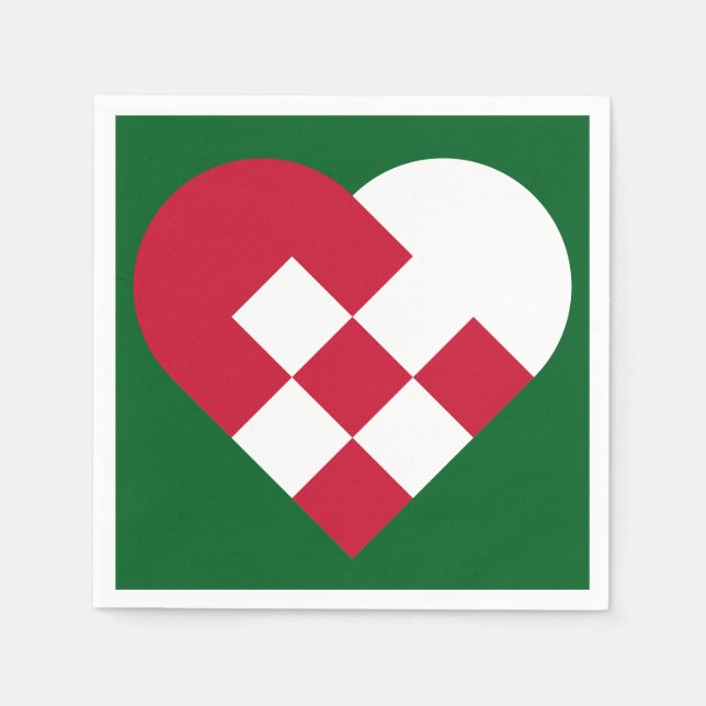 Guardanapo De Papel Yule Heart escandinavo (Frente)