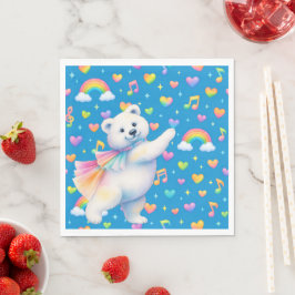 Guardanapo De Papel Zarah the Dancing Polar Bear • Paper Party Napkins