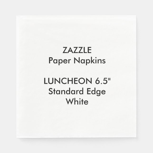 Guardanapo De Papel ZAZZLE - Papel Branco Lunchedo Branco Grande Perso (Frente)
