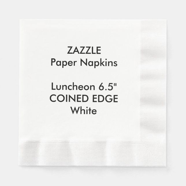 Guardanapo De Papel ZAZZLE - Papel Nadador Branco Cozinhado Personaliz (Frente)