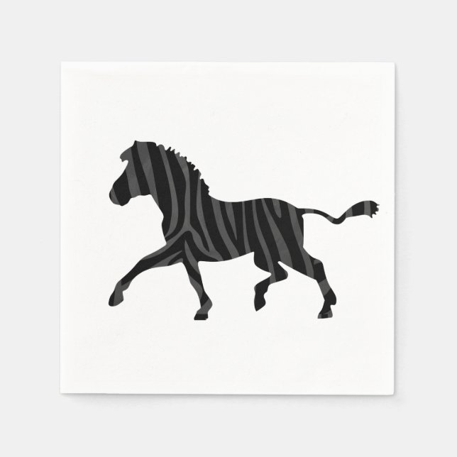 Guardanapo De Papel Zebra Black e Cinza Silhouter (Frente)