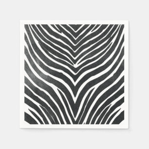 Guardanapo De Papel Zebra com Aquarela
