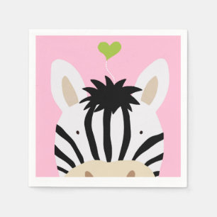 Guardanapo De Papel Zebra com Coração