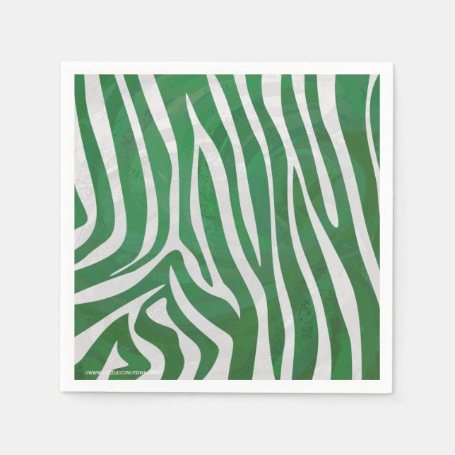 Guardanapo De Papel Zebra Green e White Impressão (Frente)