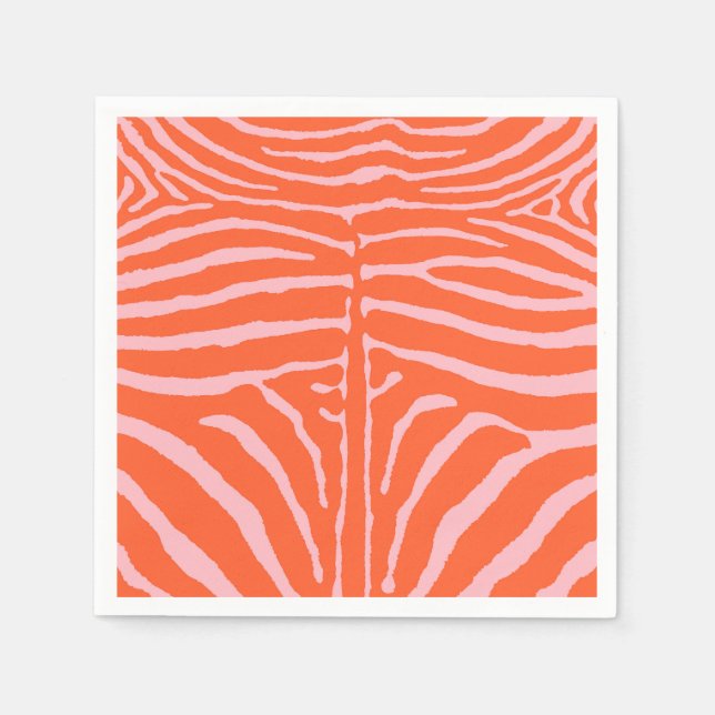 Guardanapo De Papel Zebra Laranja e Rosa (Frente)