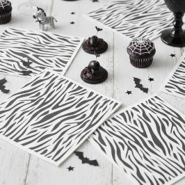 Guardanapo De Papel Zebra Print Black and White Party 