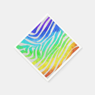 Guardanapo De Papel Zebra Rainbow e White Impressão