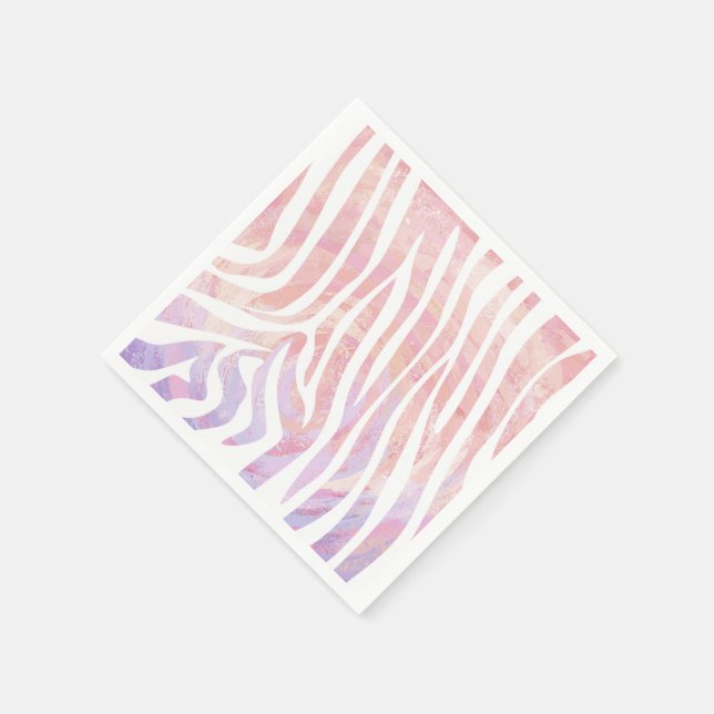 Guardanapo De Papel Zebra rosa e Impressão branca (Canto)