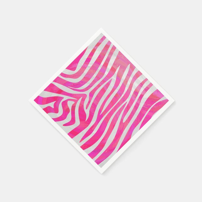 Guardanapo De Papel Zebra, rosa-quente e Impressão branco (Canto)