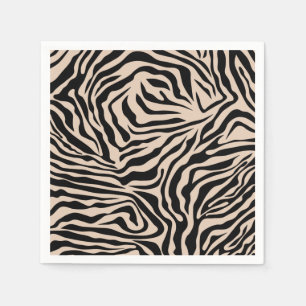 Guardanapo De Papel Zebra Stripes Cream Beige Black Wild
