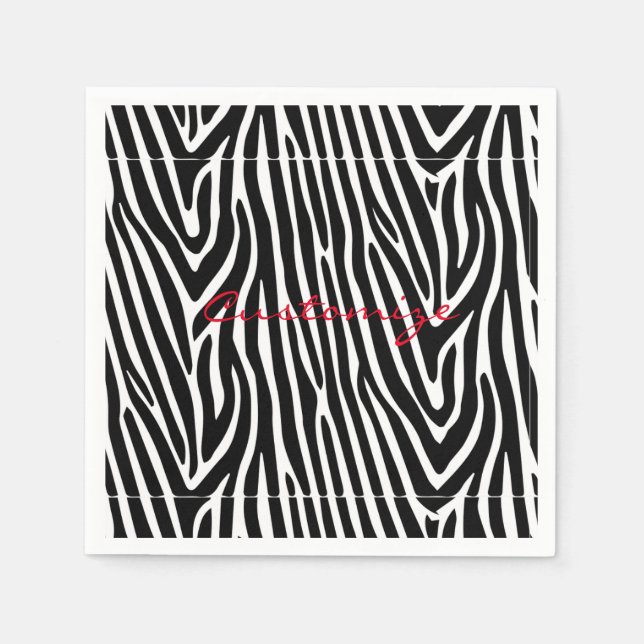 Guardanapo De Papel Zebra Stripes Padrão Thunder_Cove (Frente)