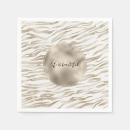 Guardanapo De Papel Zen Cream White Ccoa Castanho Zebra