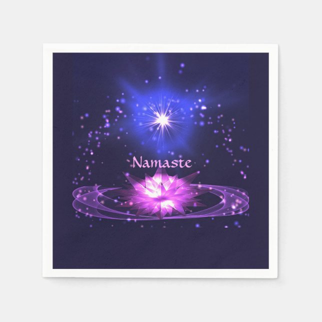 Guardanapo De Papel Zen Yoga Namaste Crystal Lotus Flower (Frente)