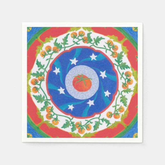 Guardanapo De Papel Zesty Tomato Party Napkin (Frente)