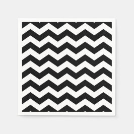 Guardanapo De Papel Zigzag Chevron Preto E Branco