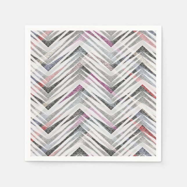 Guardanapo De Papel Zigzag texturizado por cinza (Frente)