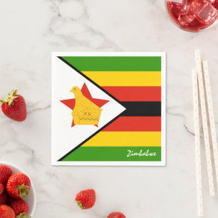 Guardanapo De Papel Zimbábue e Bandeira - fãs de esportes