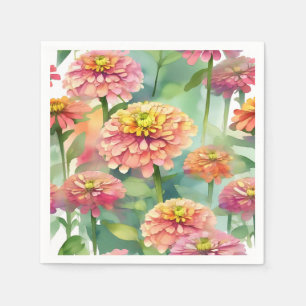 Guardanapo De Papel Zinnia Floral de Molho