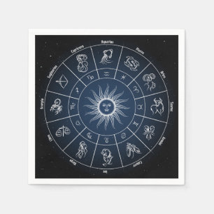 Guardanapo De Papel Zodiac circle with horoscope signs