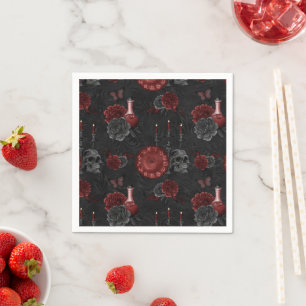 Guardanapo De Papel Zodiac Magic   Poção de Rosas de crânio de Henna R
