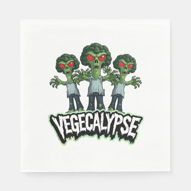 Guardanapo De Papel Zombie Broccoli - Vegecalipse (Frente)
