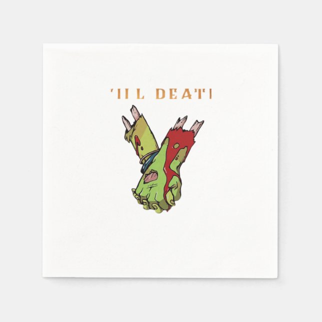 Guardanapo De Papel Zombie Casal Até A Morte Nos Deixar Clássicos (Frente)