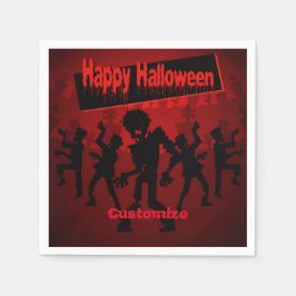 Guardanapo De Papel Zombie Dance Party Feliz Halloween