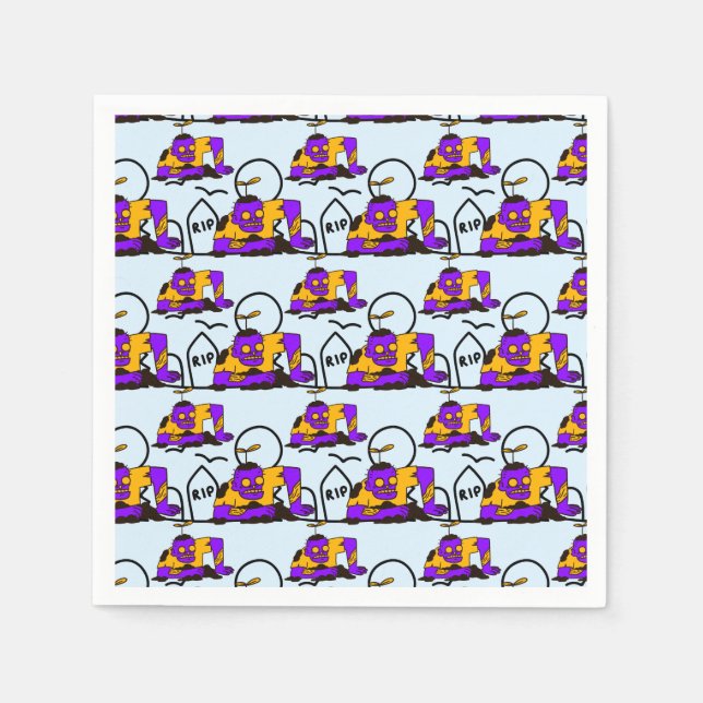 Guardanapo De Papel Zombies assustadores Festa de Halloween (Frente)