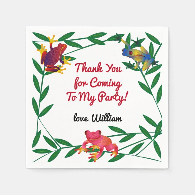 Guardanapo De Papel Zoo da Selva do sapo (Frente)