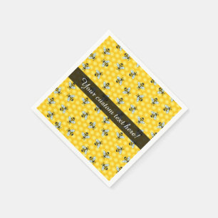 Guardanapo De Papel Zumbir Bumble abelhas e o teste padrão dourado do