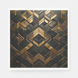 Guardanapo De Papel Zwart Goud Retro