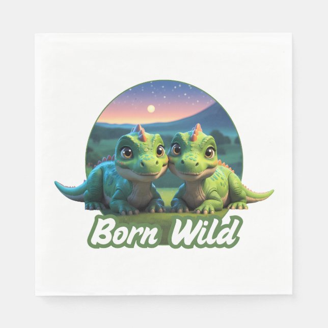 Guardanapo De Papel Zwei kleine Dinos - Born Wild  (Frente)