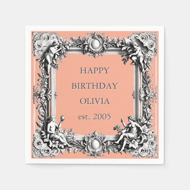 Guardanapo de recorte vitoriano personalizado - co (Frente)