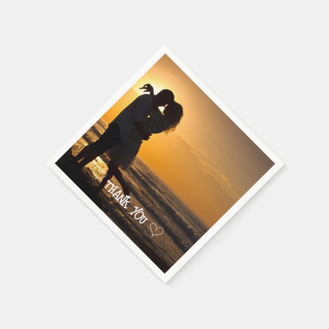 Guardanapo de tipografia de foto personalizada (Canto)