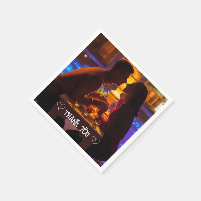 Guardanapo de tipografia de foto personalizada (Canto)