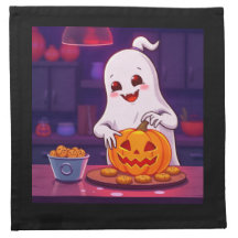Fantasma de Halloween Fofo Assando Biscoitos com A