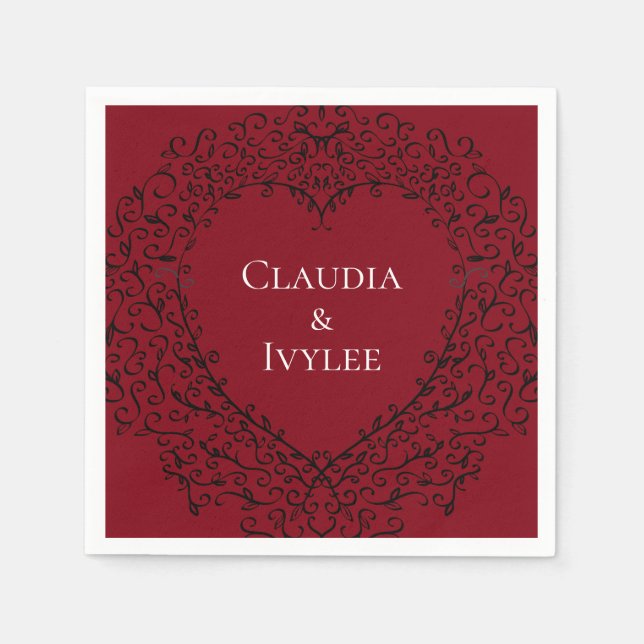 Guardanapo góticos do casamento do coração (Frente)